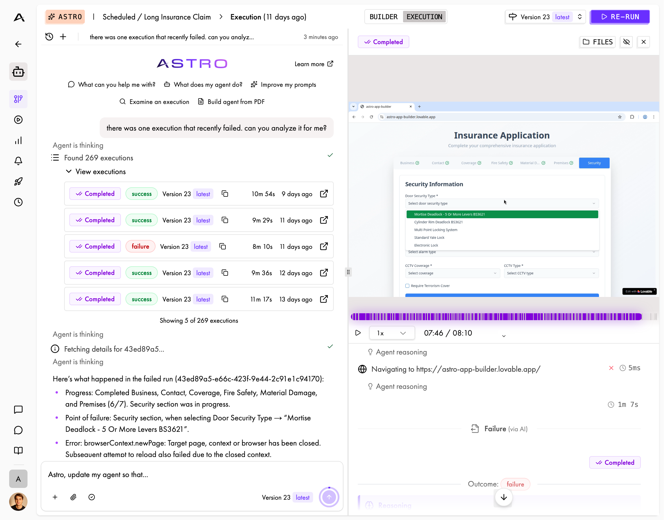 Astro analyzes an execution